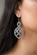 Load image into Gallery viewer, Paparazzi A Grand Statement - Silver Smoky Rhinestones Earring
