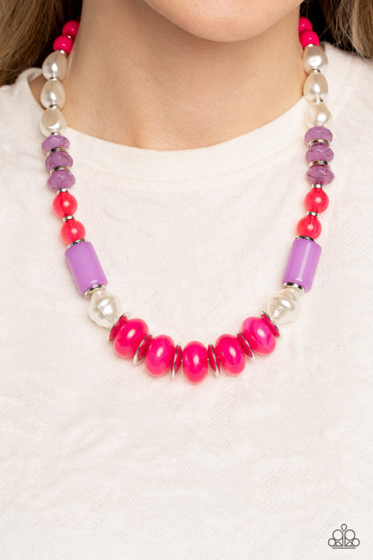 Paparazzi A SHEEN Slate Pink Necklace. Lavendar and Pink Peacock Necklace. Get Free Shipping.
