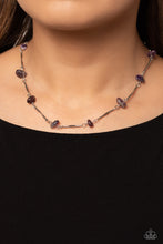 Load image into Gallery viewer, Paparazzi Chiseled Construction Purple Stone Necklace. $5 Jewelry. Get Free Shipping. $5 Jewelry 
