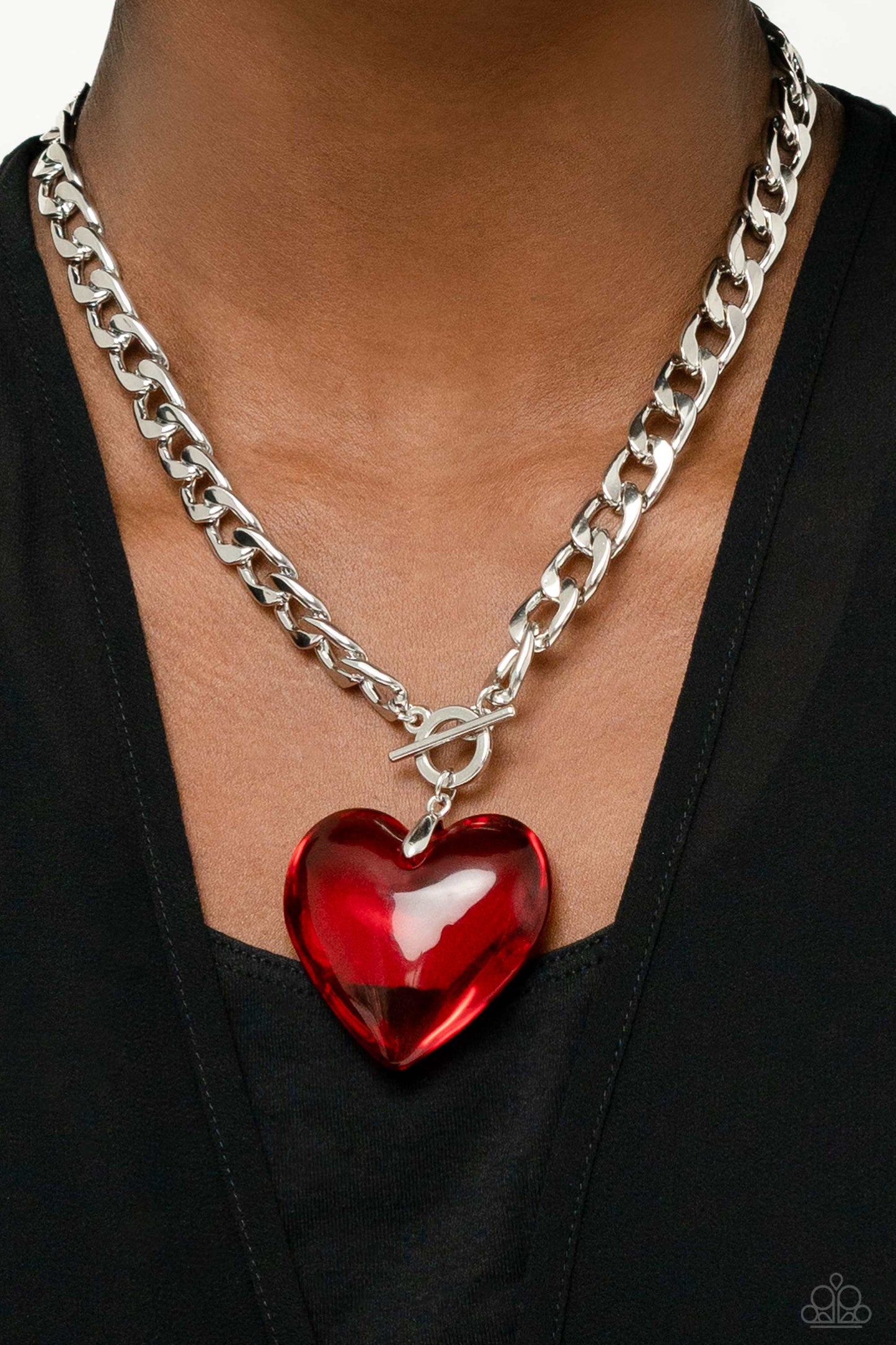 Paparazzi GLASSY-Hero Red Heart $8 Necklace. Subscribe & Save. #P2ST-RDXX-120XX. LOP Necklace