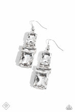 Load image into Gallery viewer, CHAIN Check White Earring Paparazzi $5 Jewelry. #P5ST-WTXX-067NH. Blingy Earring. Free Shipping
