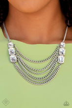 Load image into Gallery viewer, Come CHAIN or Shine White Necklace Paparazzi Accessories. Get Free Shipping.  #P2IN-WTXX-047NH

