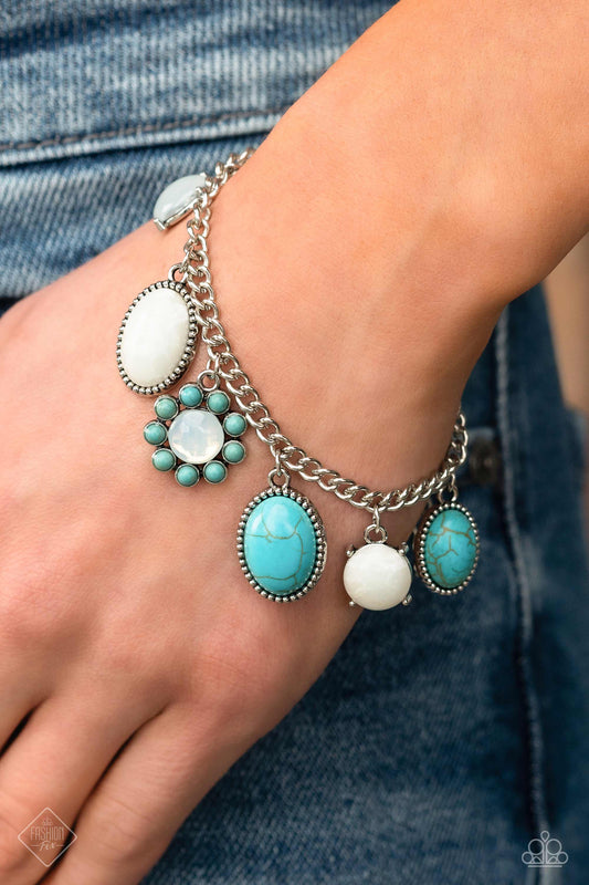 Cowboy Charm Blue Bracelet Paparazzi Accessories. Get Free Shipping. #P9SE-BLXX-436NJ.