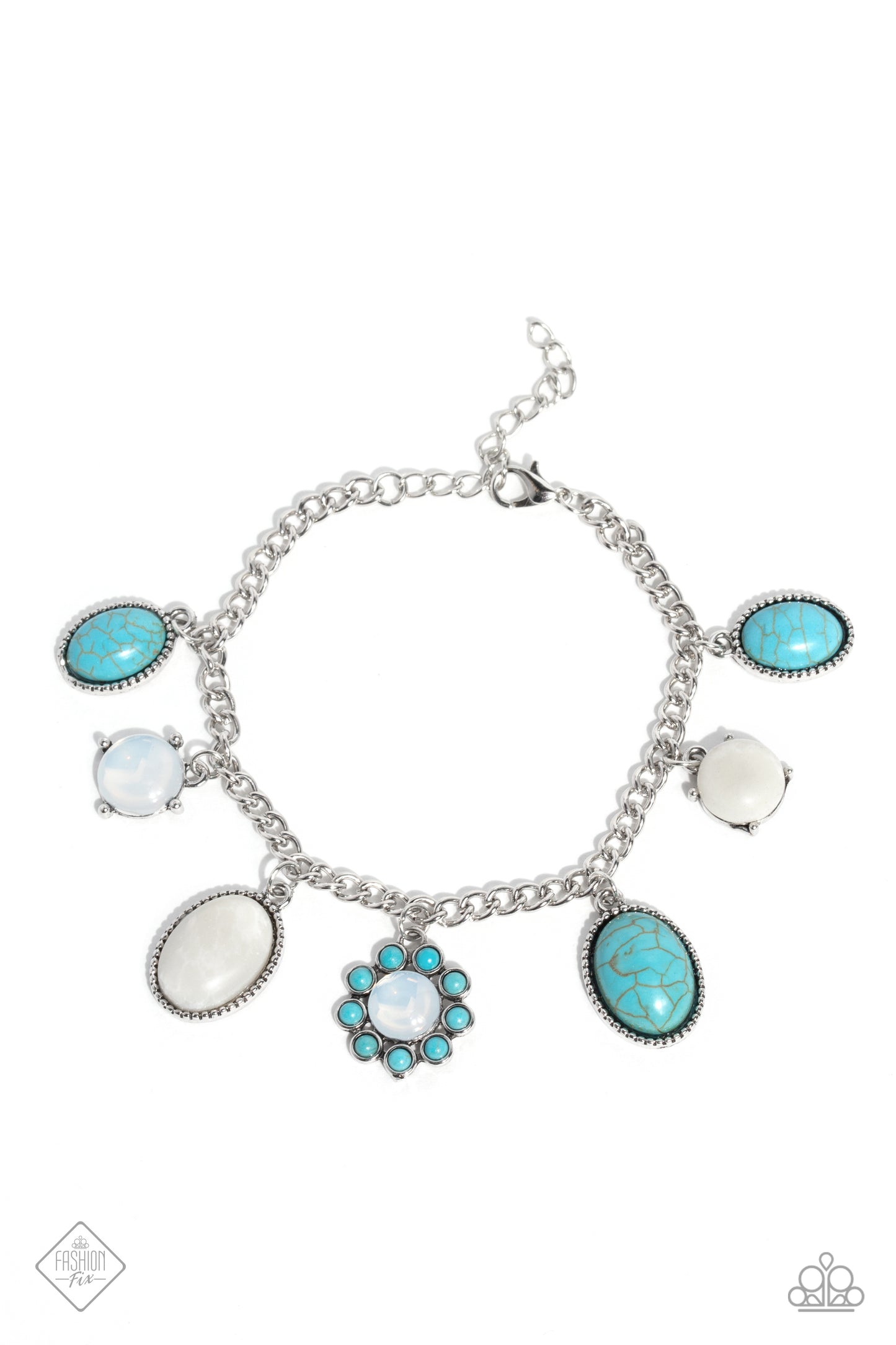 Paparazzi Cowboy Charm Blue Bracelet. classic southwestern flair. Natural stone.Turquoise blue stone
