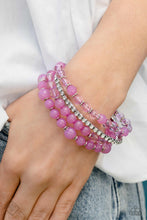 Load image into Gallery viewer, Paparazzi GARDEN the Interruption Purple Bracelet. 4 bracelet stack. $5 Jewelry. Free Shipping.
