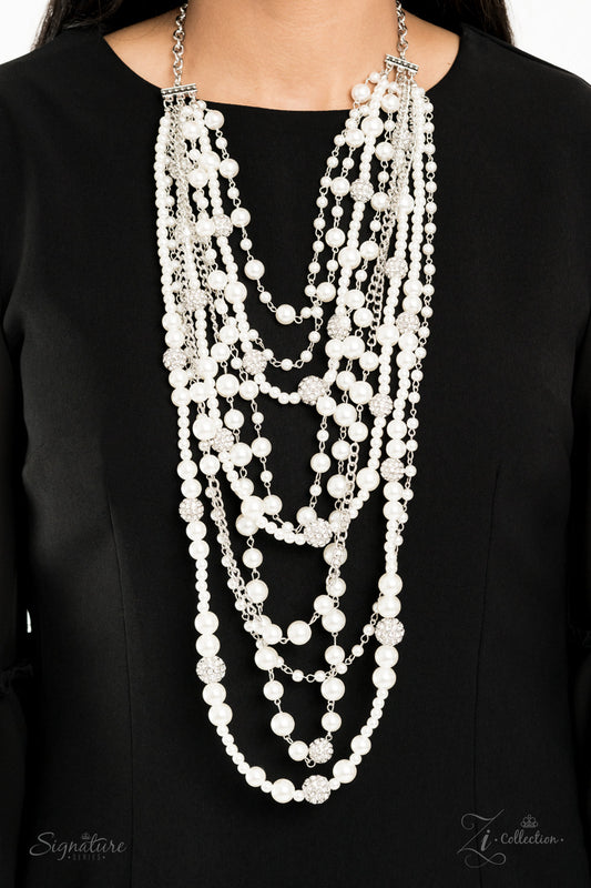 The LeCricia White Zi $35 Necklace Paparazzi Accessories. #Z2010. Pearl Necklace.