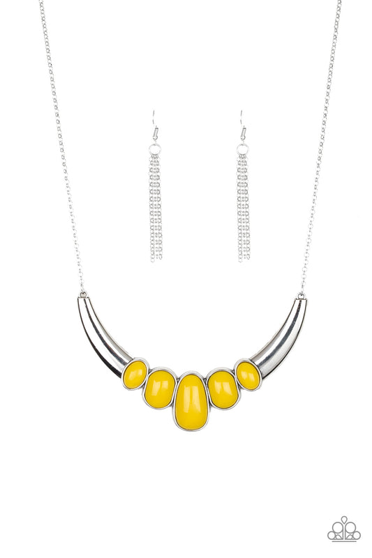 A BULL House - Yellow Necklace Paparazzi Accessories #P2ST-YWXX-042XX