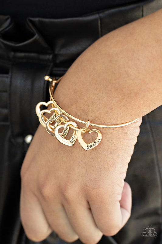 A Charmed Society - Gold Bracelet Paparazzi Accessories Mother's Day Gift. $5 Charms Jewelry