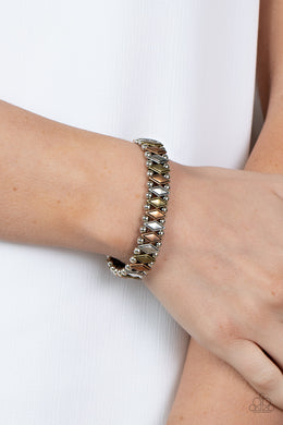 Paparazzi Abstract Advisory - Multi Stretchy Bracelet ; A Multi metal bracelet #P9SE-MTXX-160XX