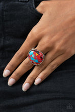 Load image into Gallery viewer, Aesthetically Authentic Red Stone Terrazzo Ring Paparazzi Accessories. #P4SE-RDXX-155XX
