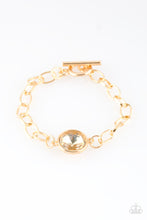 Load image into Gallery viewer, All Aglitter - Gold Bracelet Paparazzi Accessories Toggle Closure Jewelry. Free Shipping.
