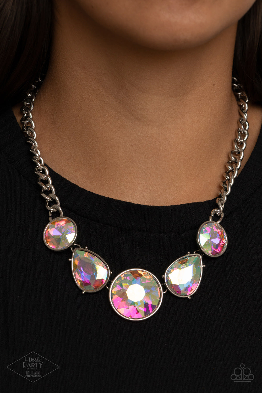 All The Worlds My Stage Multi Iridescent Necklace Paparazzi Accessories #P2RE-MTXX-153XX