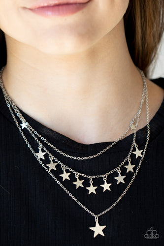 Paparazzi Americana Girl Silver Necklace Dainty Jewelry. Get Free Shipping. #P2WH-SVXX-352XX.