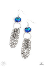 Load image into Gallery viewer, Arthurian A-Lister Blue Earrings Paparazzi Accessories. Subscribe &amp; Save. UV Shimmer Blue Accessory
