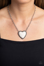 Load image into Gallery viewer, Paparazzi Authentic Admirer White Necklace. #P2SE-WTXX-296XX. Get Free Shipping. $5 Heart Pendant
