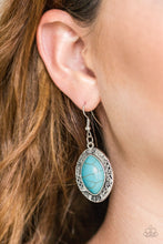 Load image into Gallery viewer, Paparazzi Aztec Horizons Blue Turquoise Floral And Tribal Earring
