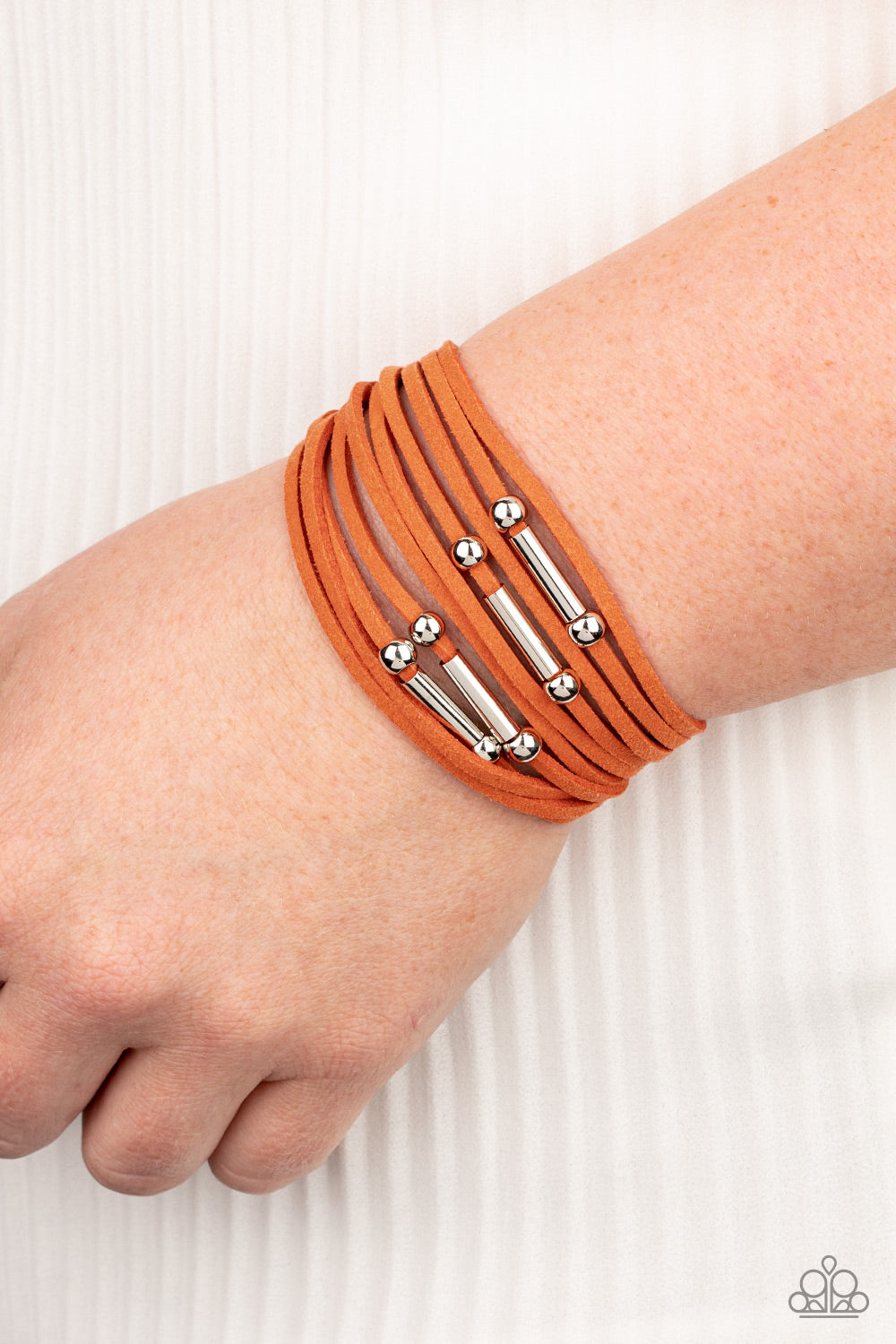 Back To BACKPACKER - Orange Urban Bracelet Paparazzi Accessories. Subscribe & Save!