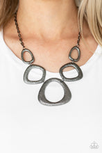 Load image into Gallery viewer, Paparazzi Necklace ~ Backstreet Bandit - Black Assymetrical Gunmetal Necklace
