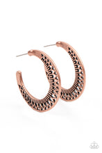 Load image into Gallery viewer, Bada BLOOM! - Copper Hoop Earring Paparazzi Accessories
