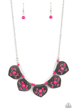 Load image into Gallery viewer, Paparazzi Badlands Basin Pink Necklace. #P2SE-PKXX-241XX. Peacock Pink $5 Necklace. Free Shipping

