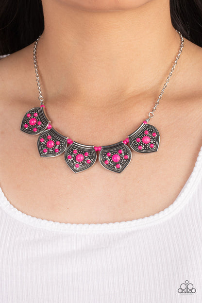 Badlands Basin Pink Necklace Paparazzi Accessories. Get Free Shipping. #P2SE-PKXX-241XX