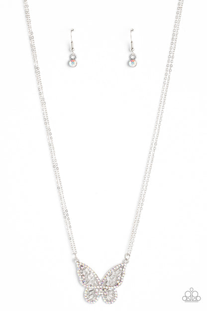 Baroque Butterfly Multi Iridescent Necklace Paparazzi $5 Jewelry. Get Free Shipping.