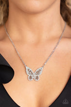 Load image into Gallery viewer, Baroque Butterfly White Necklace Paparazzi Accessories. Get Free Shipping. #P2WH-WTXX-302FS

