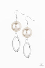 Load image into Gallery viewer, Paparazzi Big Spender Shimmer White Earring. Get Free Shipping. Pearl Earring. Affordable and trendy

