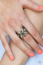 Load image into Gallery viewer, Paparazzi Blinged Out Butterfly Brass Ring. Get Free Shipping. #P4WH-BRXX-098XX
