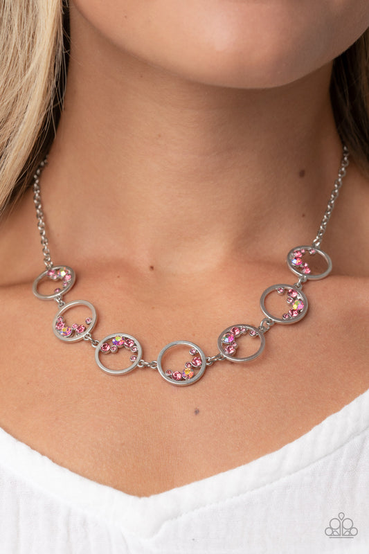 Blissfully Bubbly - Pink Necklace Paparazzi Accessories Dainty Jewelry. Get Free Shipping! 