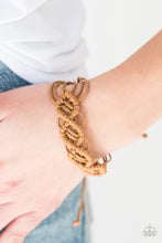 Load image into Gallery viewer, Paparazzi Boondocks and Bonfires - Brown Leather Wrap Urban Bracelet
