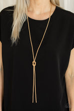 Load image into Gallery viewer, Paparazzi Born Ready - Gold Long Necklace (P2ED-GDXX-119XX) knot style
