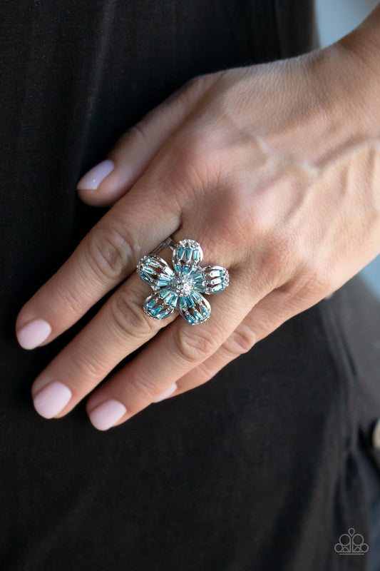 Paparazzi Botanical Ballroom Blue Ring. P4RE-BLXX-216XX. Get Free Shipping