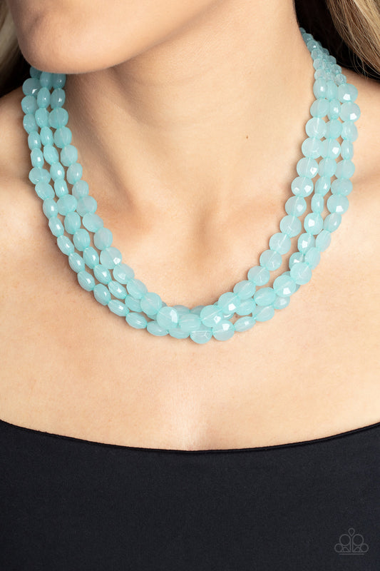 Boundless Bliss Blue Spun Sugar Crystal-like Beads Necklace Paparazzi Accessories. Get Free Shipping