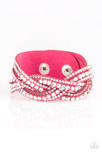 Load image into Gallery viewer, Bring On The Bling - Pink Bracelet Urban Suede Wrap Bracelet Paparazzi Accessories
