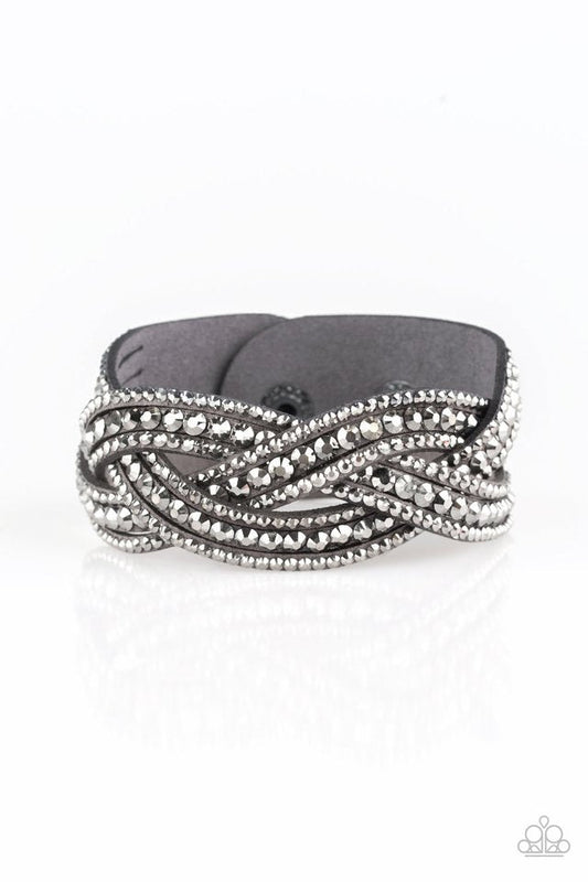 Bring On The Bling - Silver Wrap Bracelet Paparazzi Accessories $5 Jewelry #P9DI-URSV-106XX