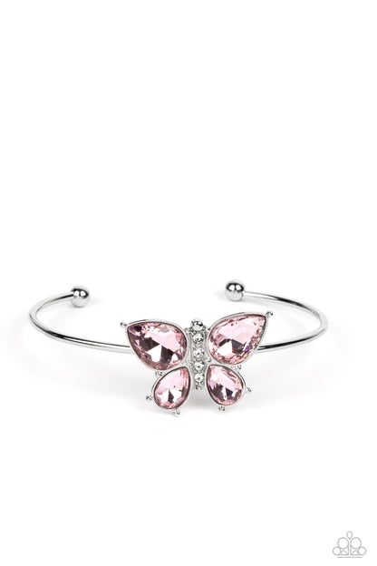 Paparazzi Butterfly Beatitude Pink Rhinestone Bracelet. #P9RE-PKXX-290GQ. Subscribe & Save.