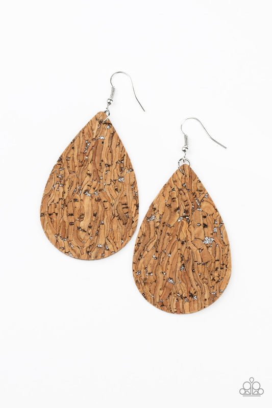 Paparazzi CORK It Over Silver Earring Paparazzi $5 Jewelry. Free Shipping