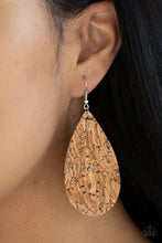 Load image into Gallery viewer, CORK It Over Silver $5 Earring Paparazzi Accessories. P5SE-SVXX-108XX
