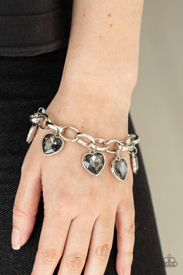 Paparazzi Bracelet ~ Candy Heart Charmer - Silver Heart Bracelet