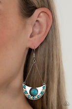 Load image into Gallery viewer, Canyon Canoe Ride Multi Turquoise Blue and White Stone Earring Paparazzi Accessories. Free Shipping
