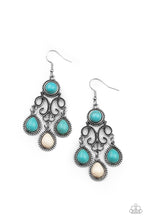 Load image into Gallery viewer, Canyon Chandelier Blue Earring Paparazzi Accessories. Subscribe &amp; Save. #P5SE-MTXX-118XX
