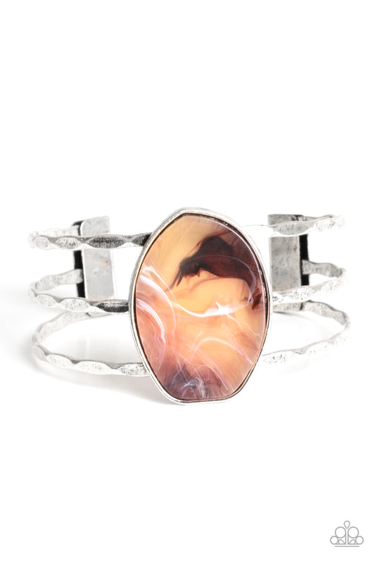 Paparazzi Canyon Dream Brown Acrylic Bracelet. #P9SE-BNXX-130XX