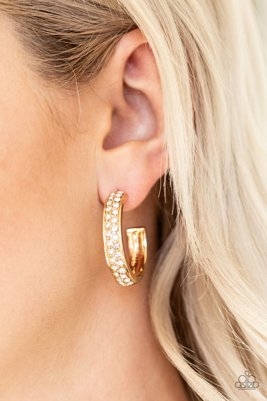 Paparazzi Earring ~ Cash Flow - Gold Hoop Earring