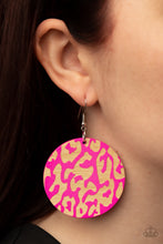 Load image into Gallery viewer, Catwalk Safari Pink Cheetah Earrings Paparazzi Accessories. Subscribe &amp; Save. #P5SE-PKXX-104XX
