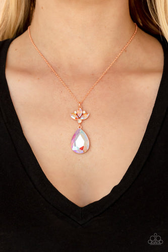 Paparazzi Celestial Shimmer - Copper Necklace Iridescent Dainty $5 Jewelry (P2RE-CPXX-185XX)