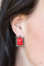 Load image into Gallery viewer, Paparazzi Earring ~ Center STAGECOACH - Red Studs - Post Style Earring
