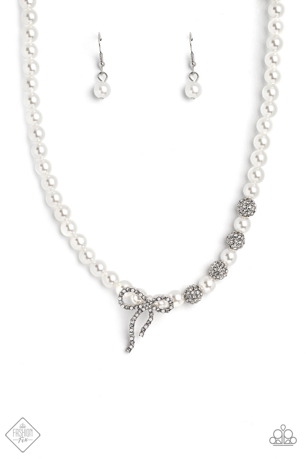 Classy Cadenza White Necklace Paparazzi Accessories. Get Free Shipping. #P2ST-WTXX-131LD