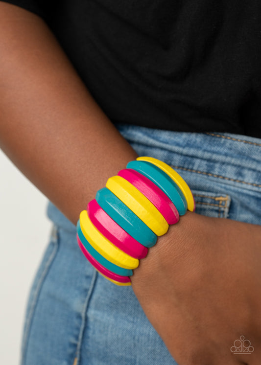 Paparazzi Colorfully Congo - Multi Wooden Bracelet. Subscribe & Save!