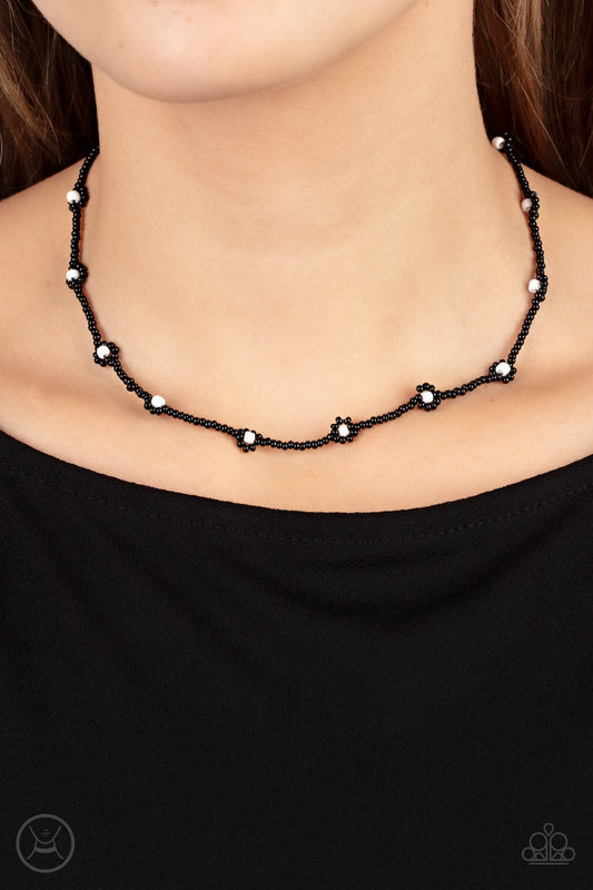 Paparazzi Colorfully Flower Child Black Seed Beads Floral Dainty Choker Necklace. Get Free Shipping!